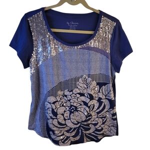 Chico's short sleeve sequined tee shirt - M.        J33